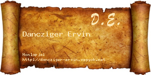 Dancziger Ervin névjegykártya